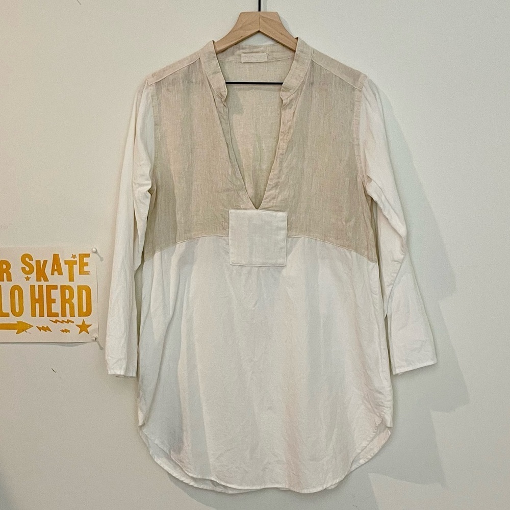 CP Shades Popover Linen Corduroy‎ Neutral Wyatt Tunic Top
